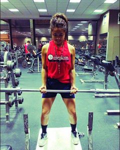 woman lifting weights